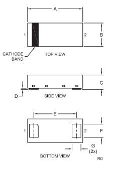 Mechanical Drawing - Central Semiconductor CMJD Current Limiting Diodes
